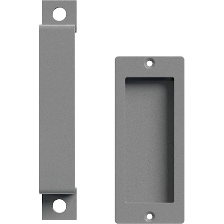 Ekena Millwork 7" Pull Handle & 6" Flush Pull for 1 3/8" Doors, Flint Gray GB6001PP3076FG